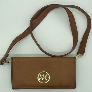 Brown Travel Wallet with Strap